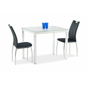 Sklenený stôl ARGUS mliečna / biela Halmar