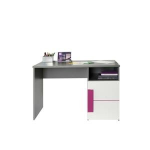 Písací stôl LOBETE 21 sivá / biela / fialová Tempo Kondela