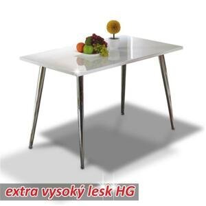 Jedálenský stôl 120x70 PEDRO biela lesk / chróm Tempo Kondela