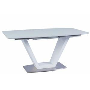 Jedálenský stôl rozkladací 160/220 PERAK biela lesk / oceľ Tempo Kondela