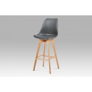 Barová stolička CTB-801 plast / ekokoža / buk Autronic Sivá