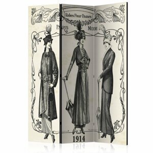 Paraván Dress 1914 Dekorhome 135x172 cm (3-dielny)