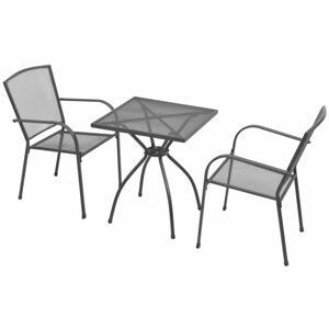 Záhradný bistro set 3 ks antracit Dekorhome