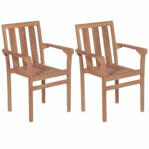 Stohovateľné záhradné stoličky 2 ks teakové drevo Dekorhome