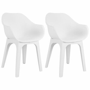 Záhradné stoličky 2 ks plast Dekorhome Biela