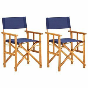 Režisérskej stoličky 2 ks akáciové drevo Dekorhome Modrá