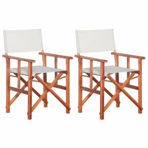Režisérskej stoličky 2 ks akáciové drevo Dekorhome Biela