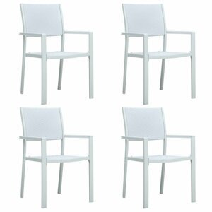 Záhradné stoličky 4 ks plast / oceľ Dekorhome Biela