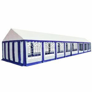 Záhradný altánok PVC 6 x 16 m Dekorhome Biela / modrá