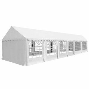 Záhradný altánok PVC 6 x 12 m Dekorhome Biela