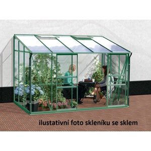 Skleník k stene VITAVIA IDA 6500 polykarbonát zelený Dekorhome Polykarbonát 4 mm