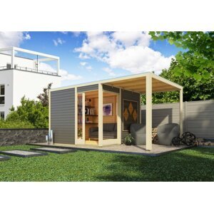 Drevený záhradný domček s prístavkom 502 x 304 cm Dekorhome