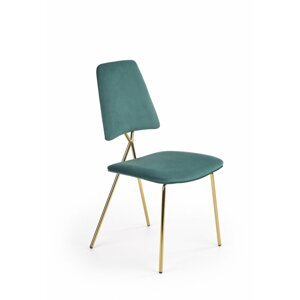Jedálenská stolička K411 zelená / zlatá Halmar