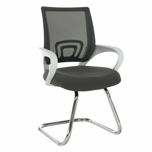 Konferenčná stolička SANAZ TYP 3 sivá / biela / chróm Tempo Kondela