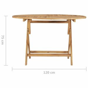 Skladací záhradný stôl teakové drevo Dekorhome ø 120 cm