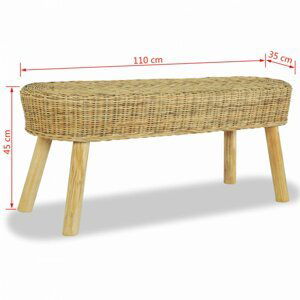 Lavica prírodný ratan / teak Dekorhome 110 cm