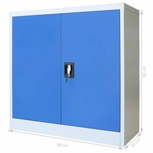 Kancelárska skriňa sivá / modrá Dekorhome 90x40x90 cm
