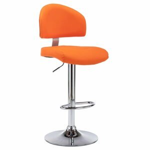Barová stolička umelá koža / chróm Dekorhome Oranžová