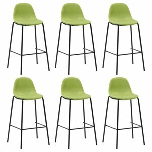 Barové stoličky 6ks textil / kov Dekorhome Zelená