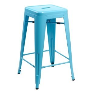 Barová stolička Paris 75cm modrá insp. Tolix