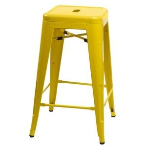 Barová stolička Paris 66cm žltá inšpirovaná Tolix