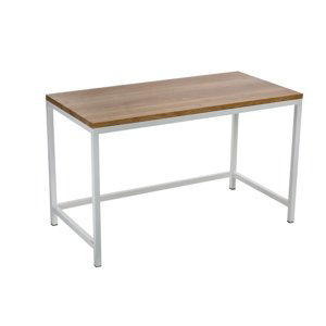 Písací stôl Hooper 120x60 cm bielej profil 30m doska lakovaný dub prírodný