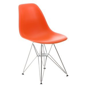Stoličky P016 PP oranžová, chrómované nohy