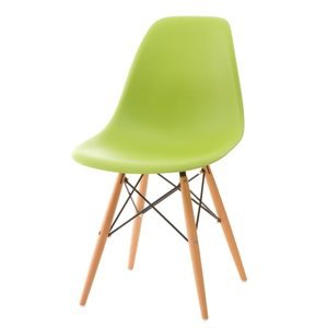 Stoličky P016V PP zelená, drevené nohy