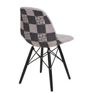 Stoličky P016V Pattern sivá-patch / čierna