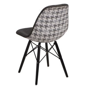 Stoličky P016V Pattern sivá-pepito / čierna
