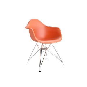 Stoličky P018 PP oranžová, chróm nohy