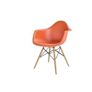 Stoličky P018V PP oranžová, drevené nohy HF