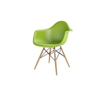 Stoličky P018V PP zelená, drevené nohy HF