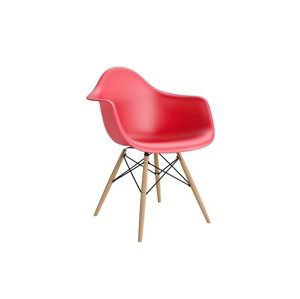 Stoličky P018V PP červená, drevené nohy HF