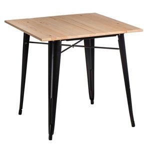 Stôl Paris Wood čierny prírodný sosna