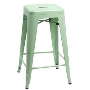 Barová stolička Paris 66 cm zelená inšpirovaná Tolix