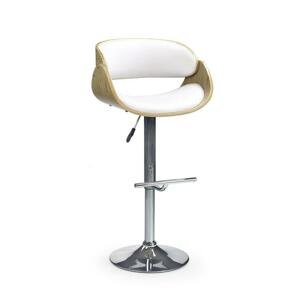 H43 barová stolička svetlý dub / biela