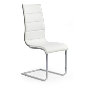 Halmar K104 stoličky biela / šedá koženka