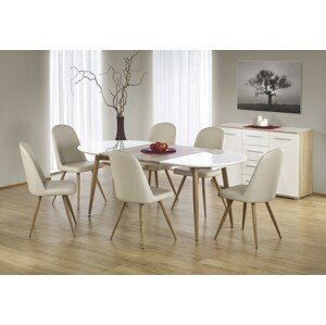 EDWARD stôl rozkladací dub ťavie / biely; nohy: dub ťavia