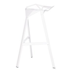 Barová stolička SPLIT biela - hliník