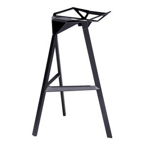 Barová stolička SPLIT čierna - hliník