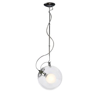 Luster - LAMPA ZÁVESNÁ BOBLE 2 DLHÁ SKLO / KOV