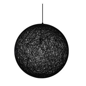 Luster - Lampa závesná LUNA 110 čierna - konopný špagát