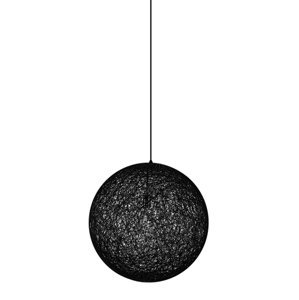 Luster - Lampa závesná LUNA 40 čierna - konopný špagát