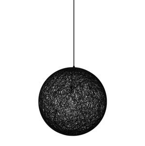Luster - Lampa závesná LUNA 60 čierna - konopný špagát