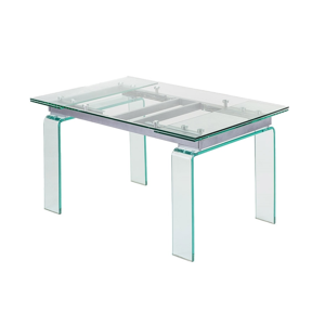 Stôl sklenený ATLANTIS CLEAR 160/240 - sklo kalené
