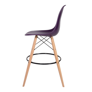 Barová stolička DSW WOOD fialovo purpurová č.39 - základ je z bukového dreva