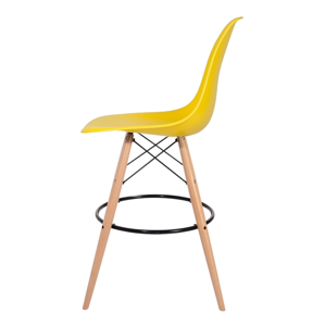 Barová stolička DSW WOOD slnečné žltá č.09 - základ je z bukového dreva