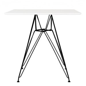 Stôl DSR SQUARE BLACK 80/80, doska MDF - oceľový základ lakovaný na čierno
