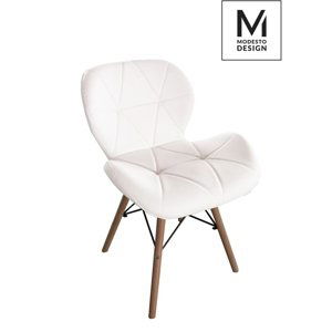 MODESTO stoličky KLIPP biela - koženka, bukový základ
